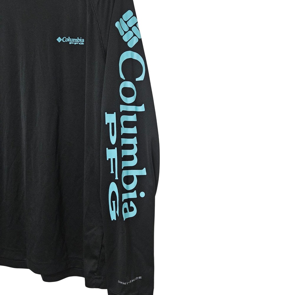 Columbia PFG Men Terminal Tackle Fishing Shirt Black Outdoor Gorpcore Mint Logo - Picture 3 of 12